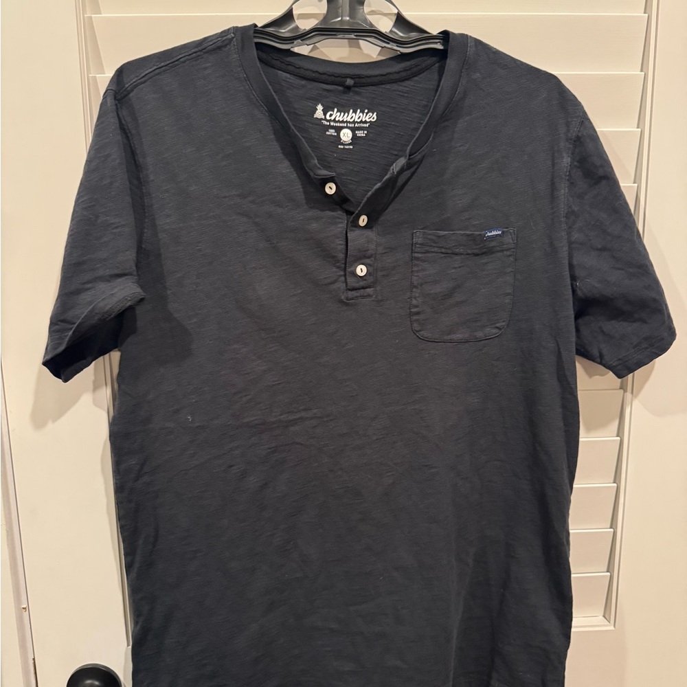 Chubbies Men's Black Henley Shirt